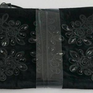 Steve Madden Embellished Velvet Black Crossbody Purse NWT
